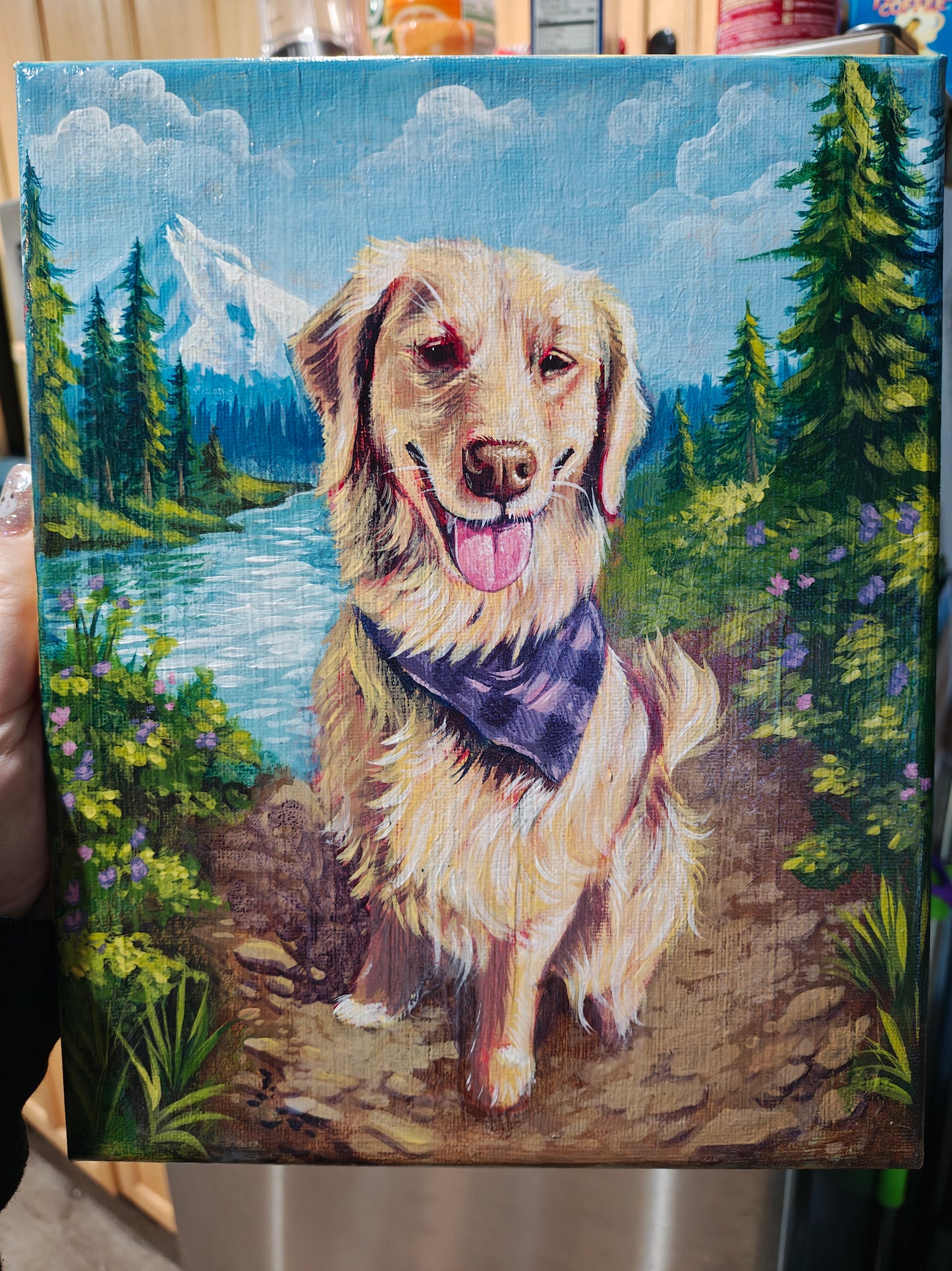 Medium Custom Acrylic Pet Portrait on Canvas