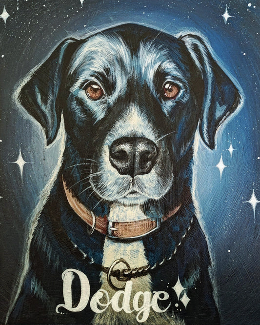 Medium Custom Acrylic Pet Portrait on Canvas