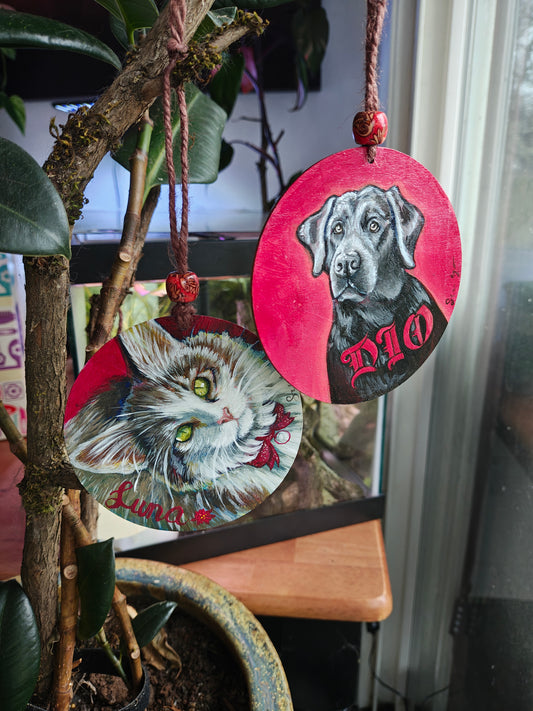 Custom hand painted pet ornament