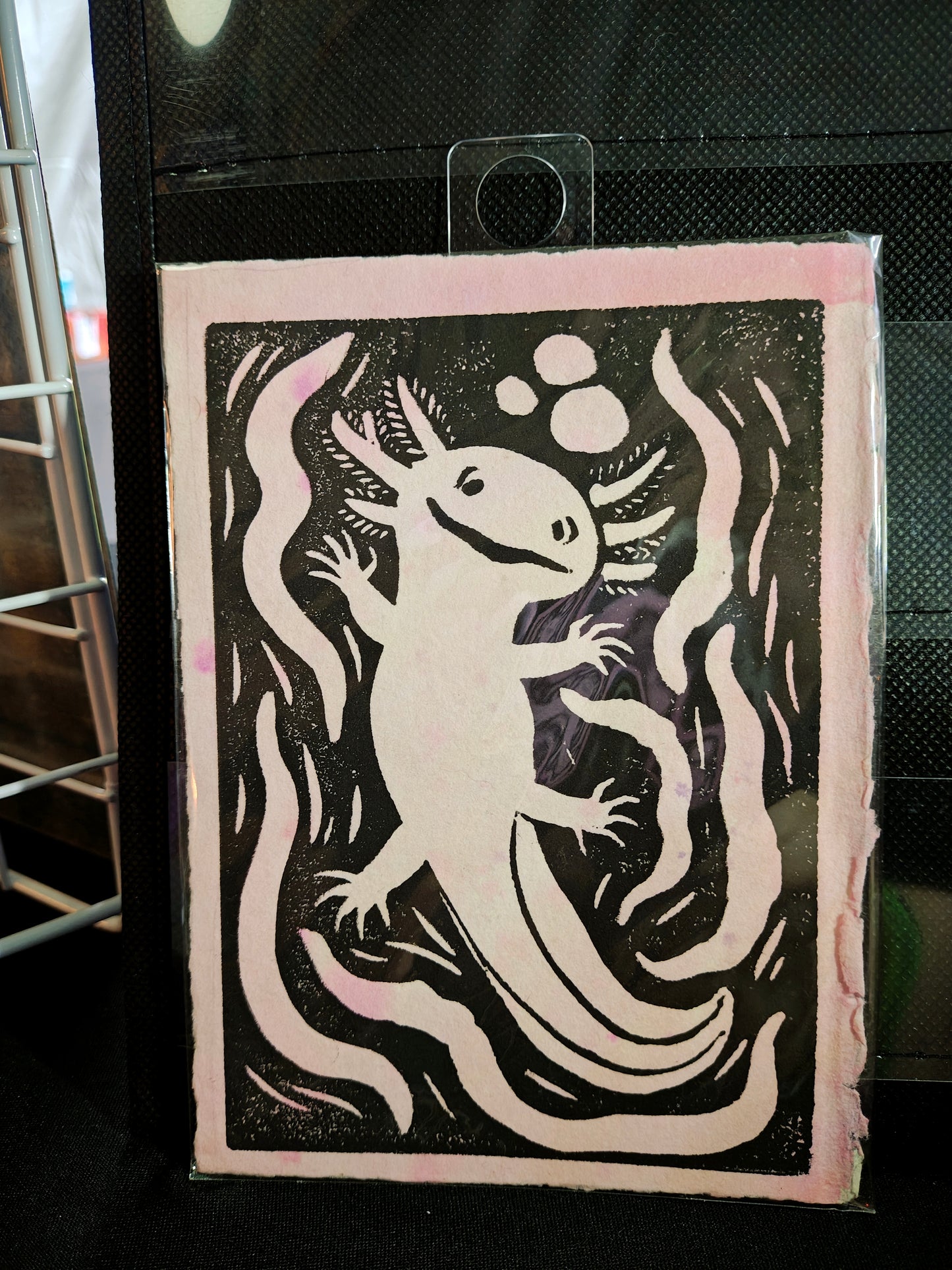 Axolotl Lino Print