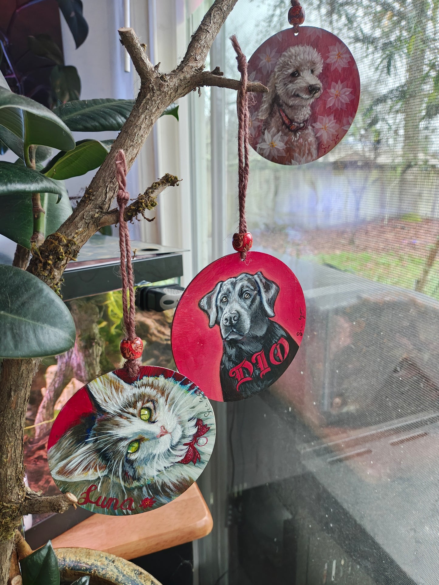 Custom hand painted pet ornament