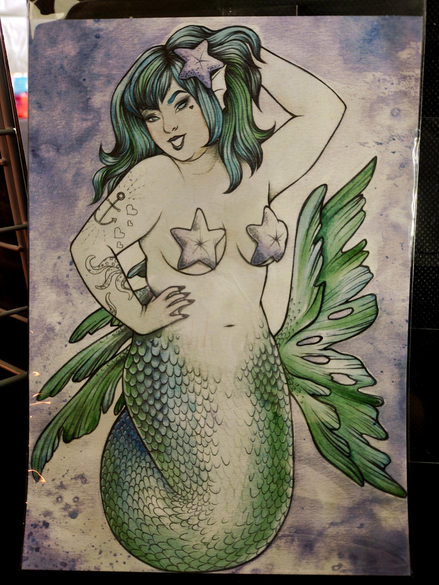 Chubby Mermaid Print