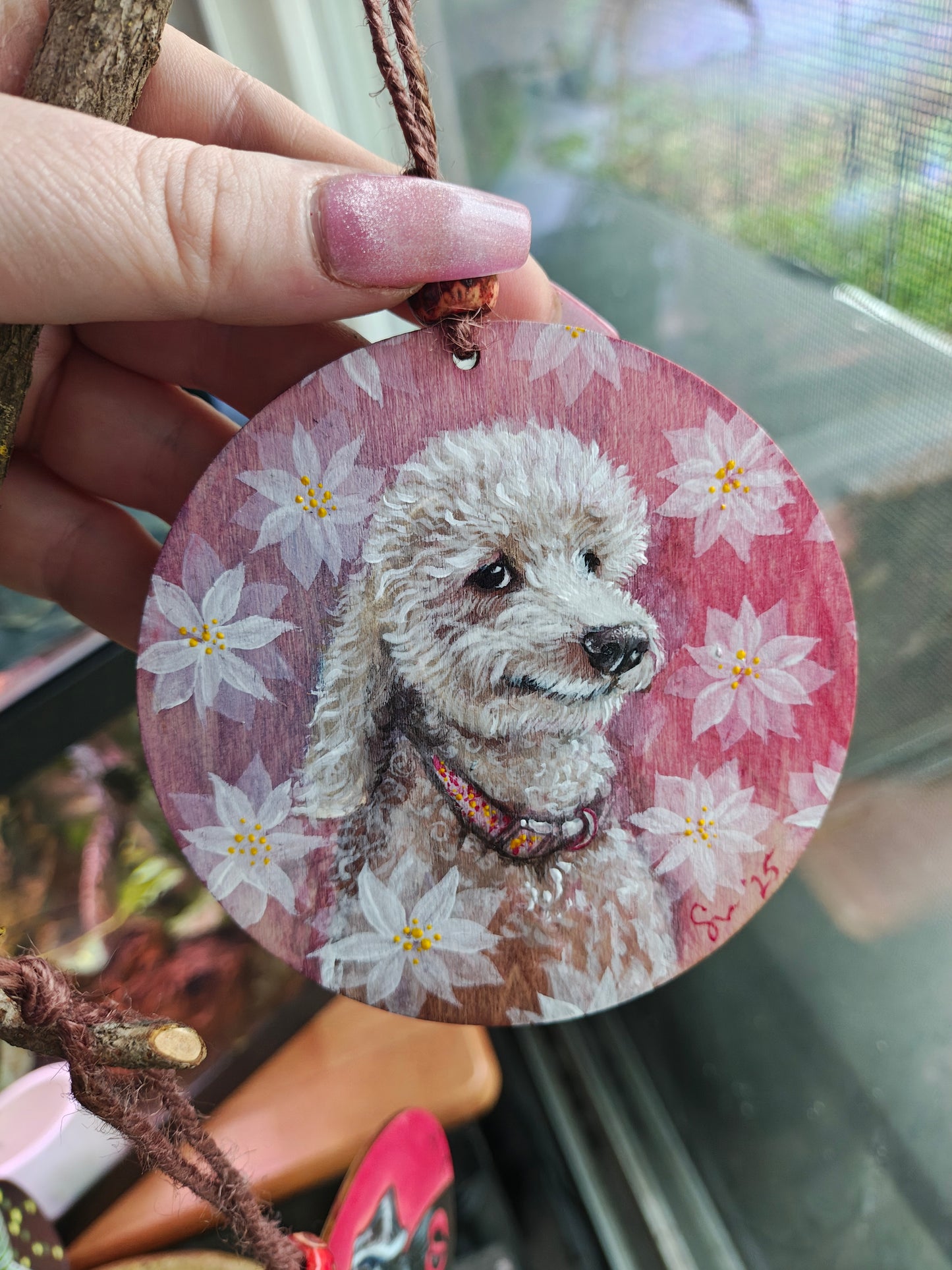Custom hand painted pet ornament