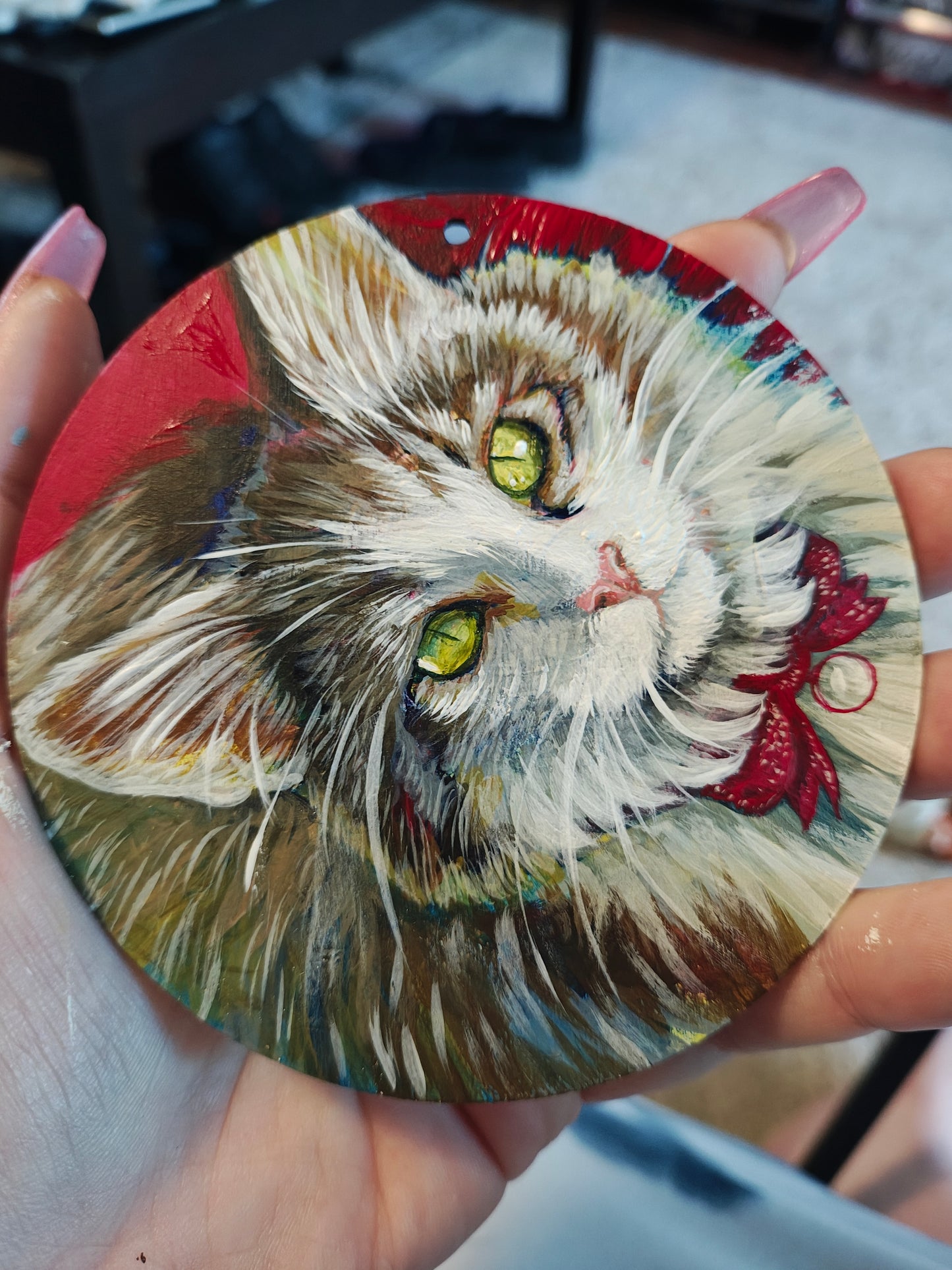 Custom hand painted pet ornament